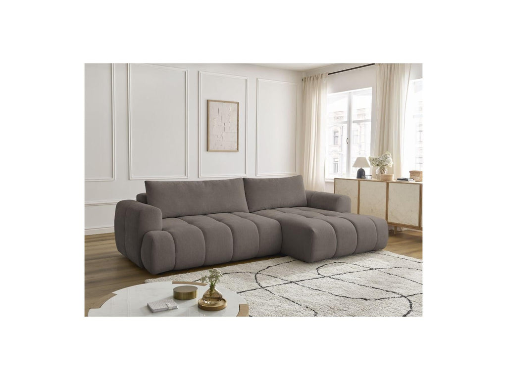 Fuji - Canapé D'Angle Convertible - Tissu Lisse - Angle Droit