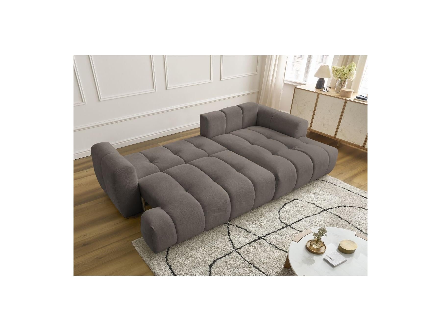 Fuji - Canapé D'Angle Convertible - Tissu Lisse - Angle Droit