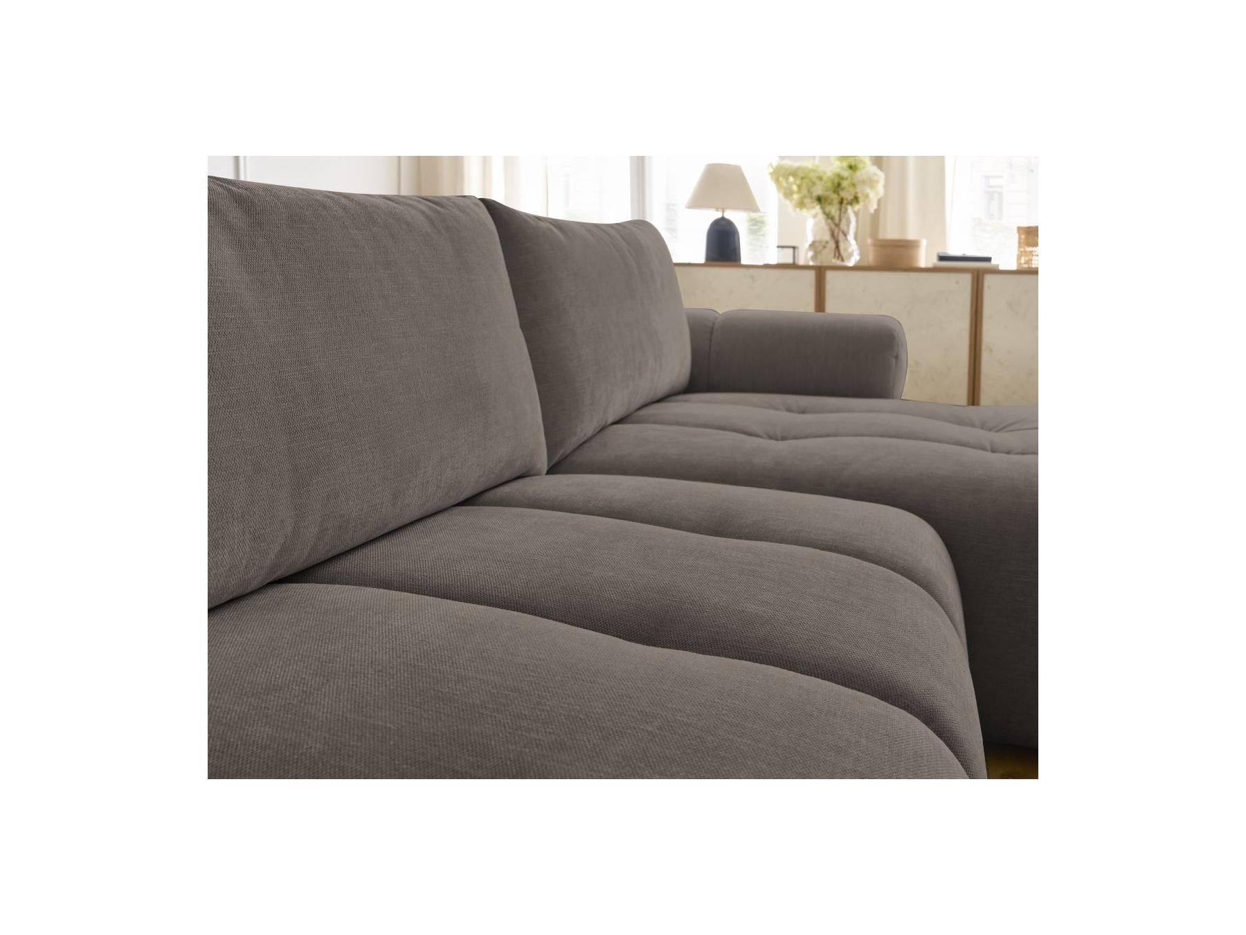 Fuji - Canapé D'Angle Convertible - Tissu Lisse - Angle Droit