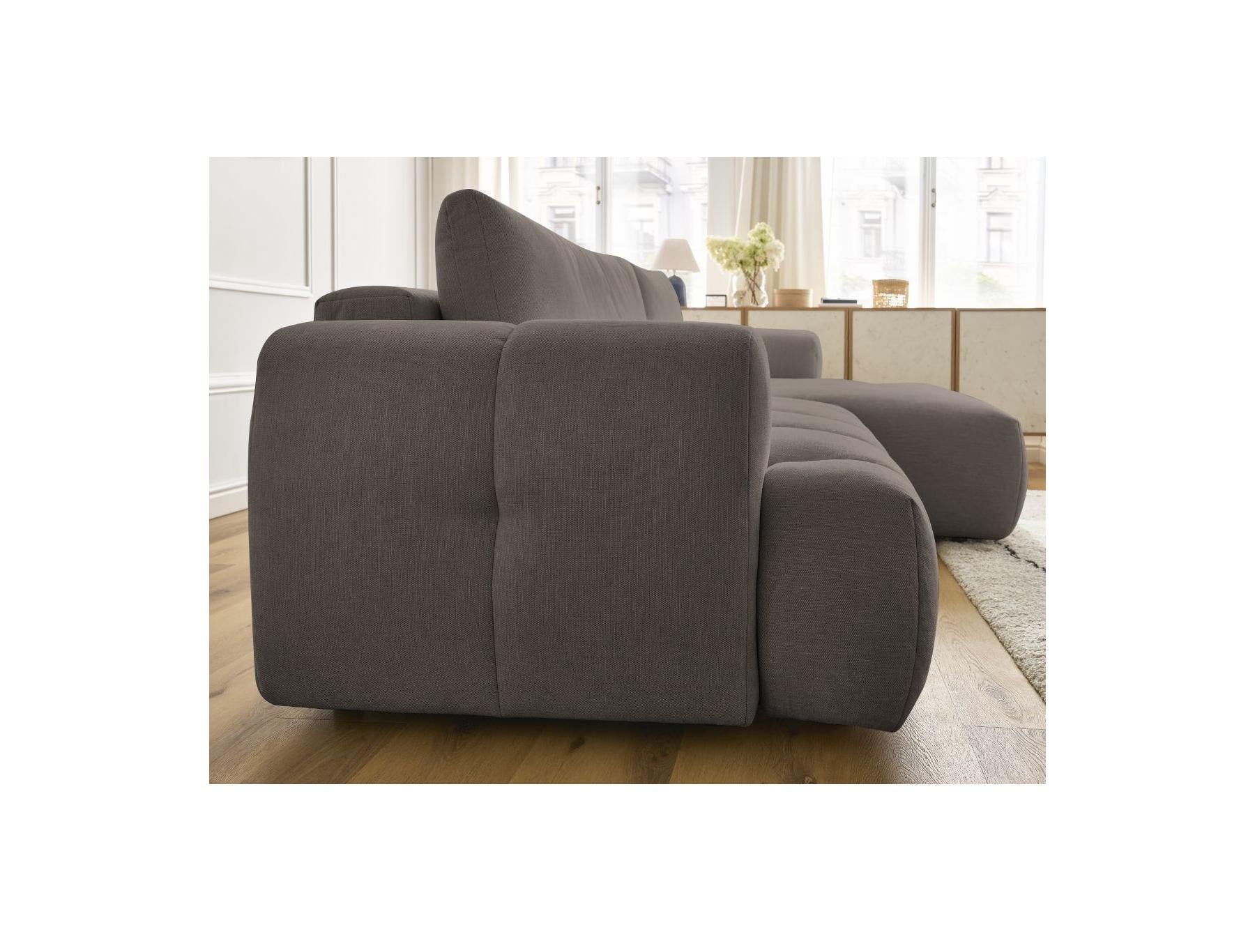 Fuji - Canapé D'Angle Convertible - Tissu Lisse - Angle Droit