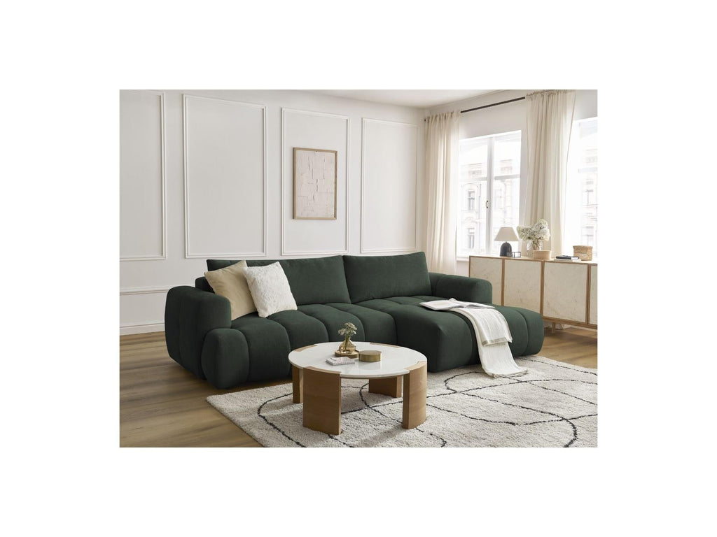 Fuji - Canapé D'Angle Convertible - Tissu Lisse - Angle Droit