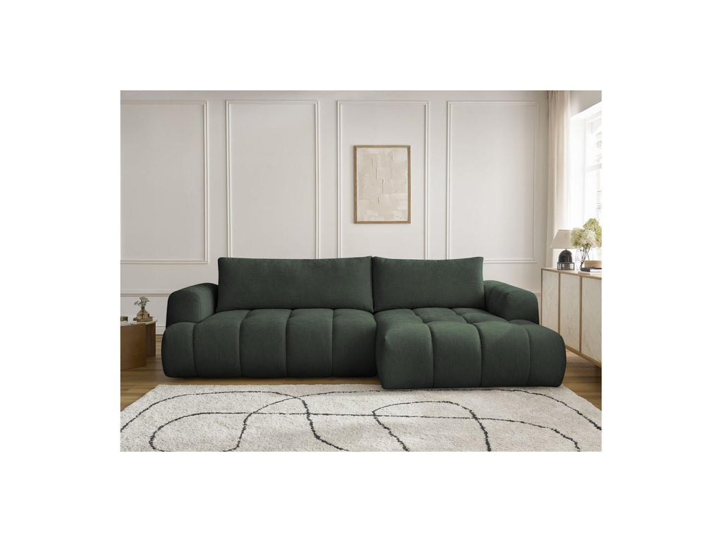 Fuji - Canapé D'Angle Convertible - Tissu Lisse - Angle Droit