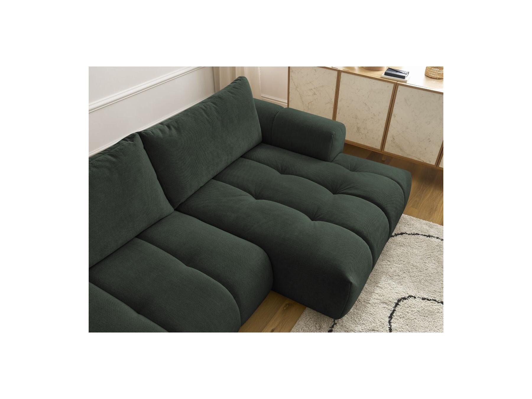 Fuji - Canapé D'Angle Convertible - Tissu Lisse - Angle Droit