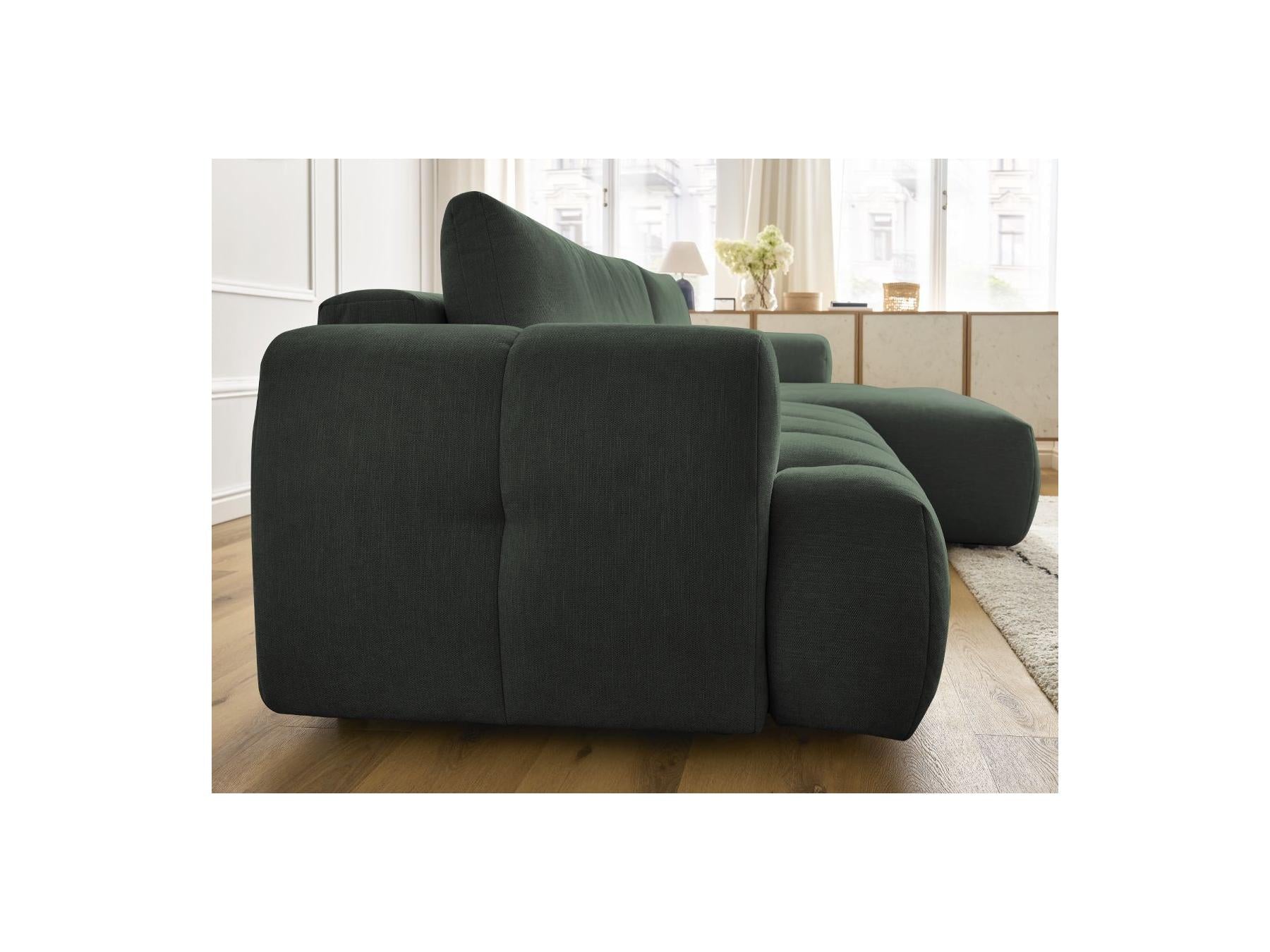 Fuji - Canapé D'Angle Convertible - Tissu Lisse - Angle Droit