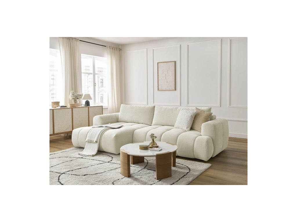 Fuji - Canapé D'Angle Convertible - Tissu Lisse - Angle Gauche