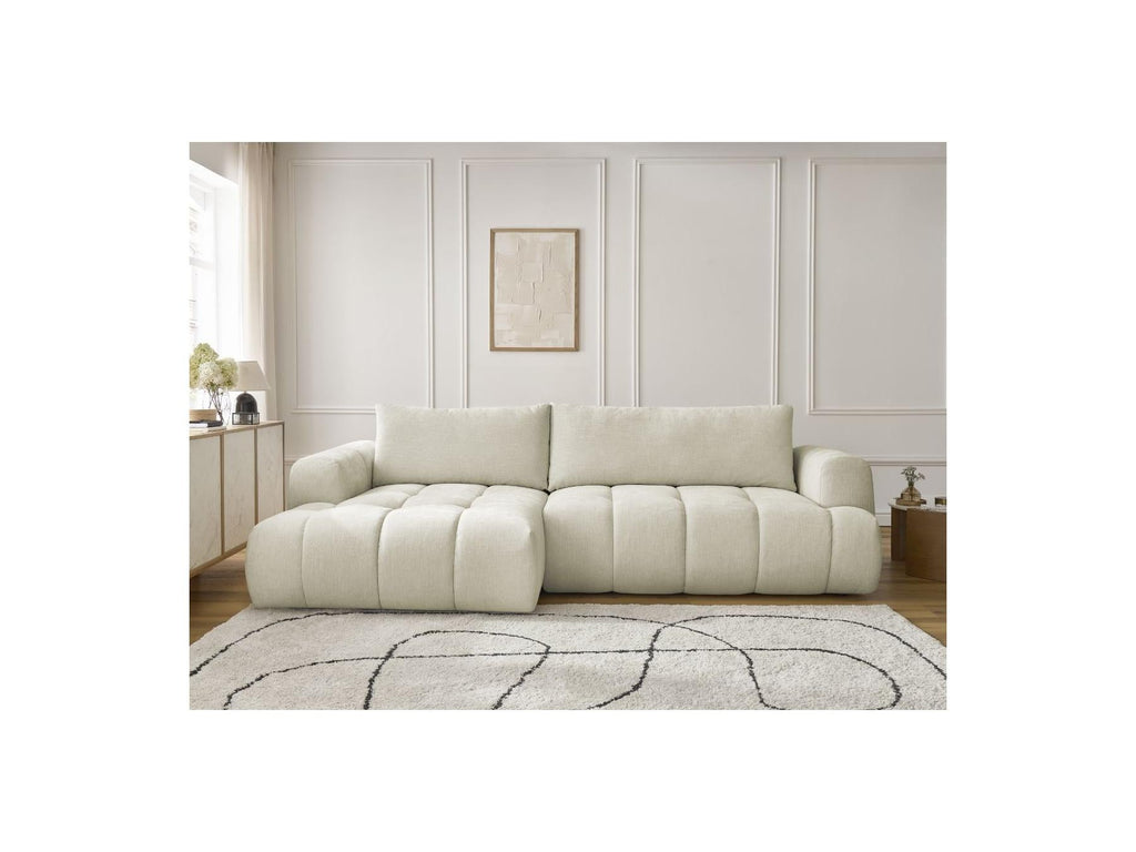 Fuji - Canapé D'Angle Convertible - Tissu Lisse - Angle Gauche