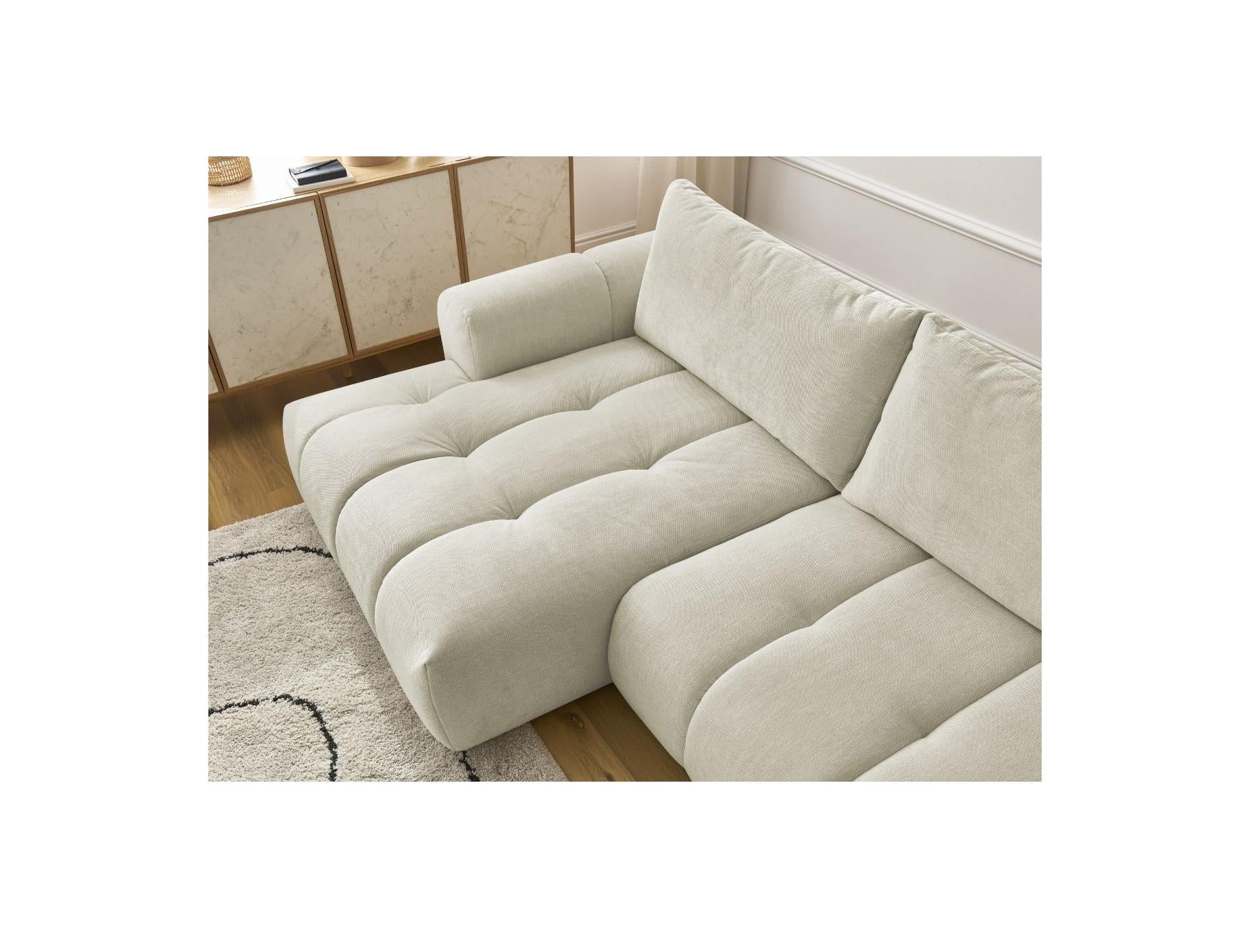 Fuji - Canapé D'Angle Convertible - Tissu Lisse - Angle Gauche