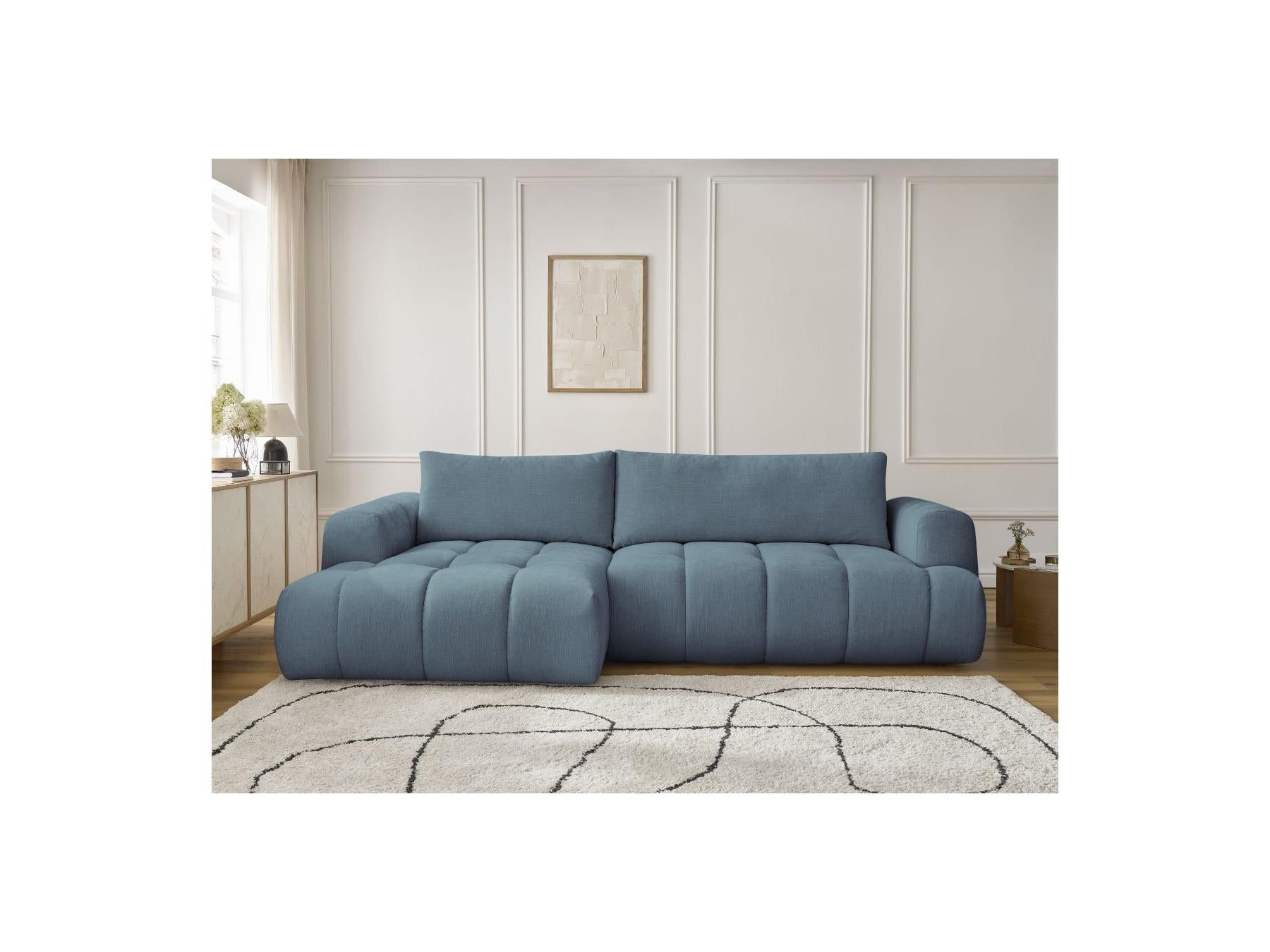 Fuji - Canapé D'Angle Convertible - Tissu Lisse - Angle Gauche