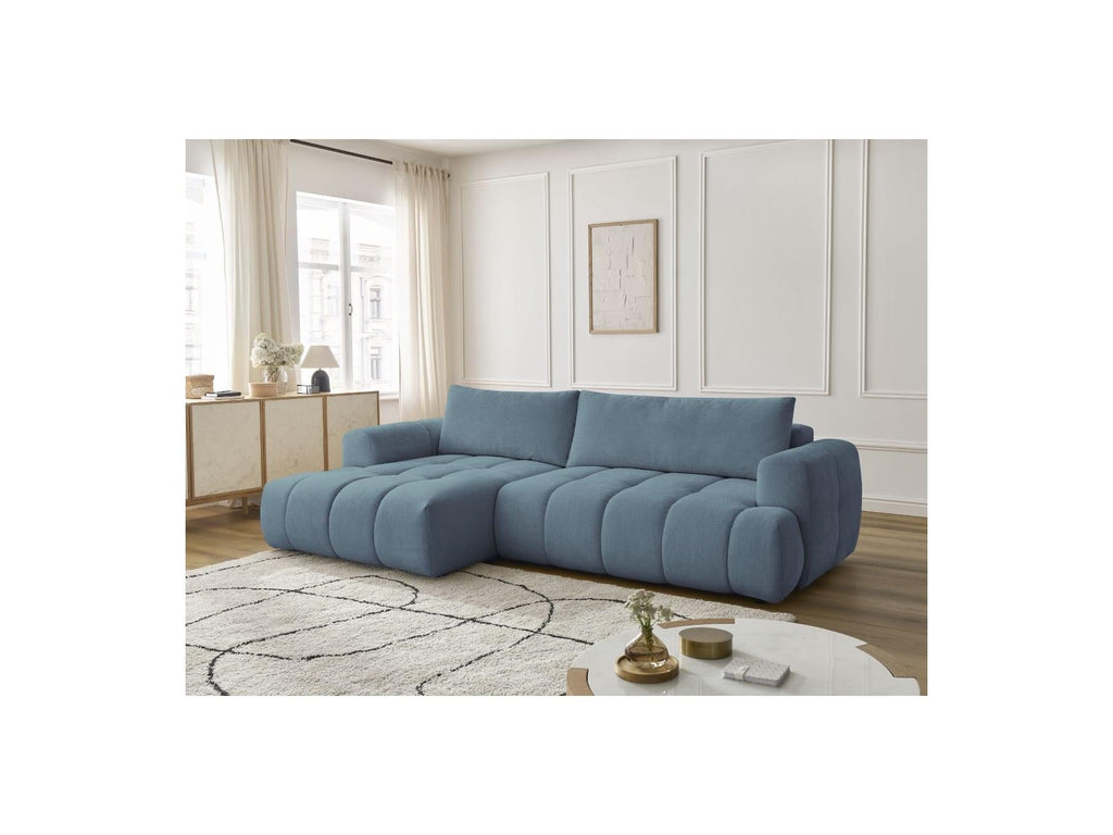 Fuji - Canapé D'Angle Convertible - Tissu Lisse - Angle Gauche