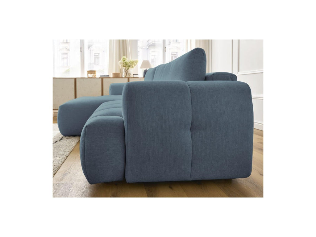 Fuji - Canapé D'Angle Convertible - Tissu Lisse - Angle Gauche