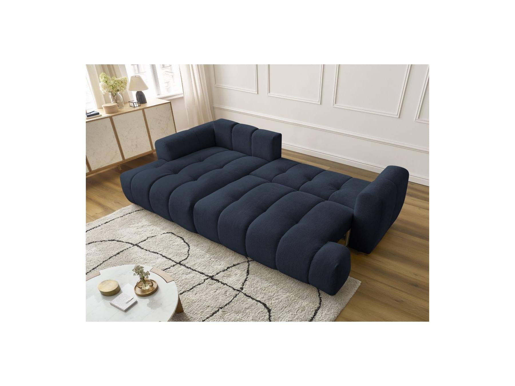 Fuji - Canapé D'Angle Convertible - Tissu Lisse - Angle Gauche