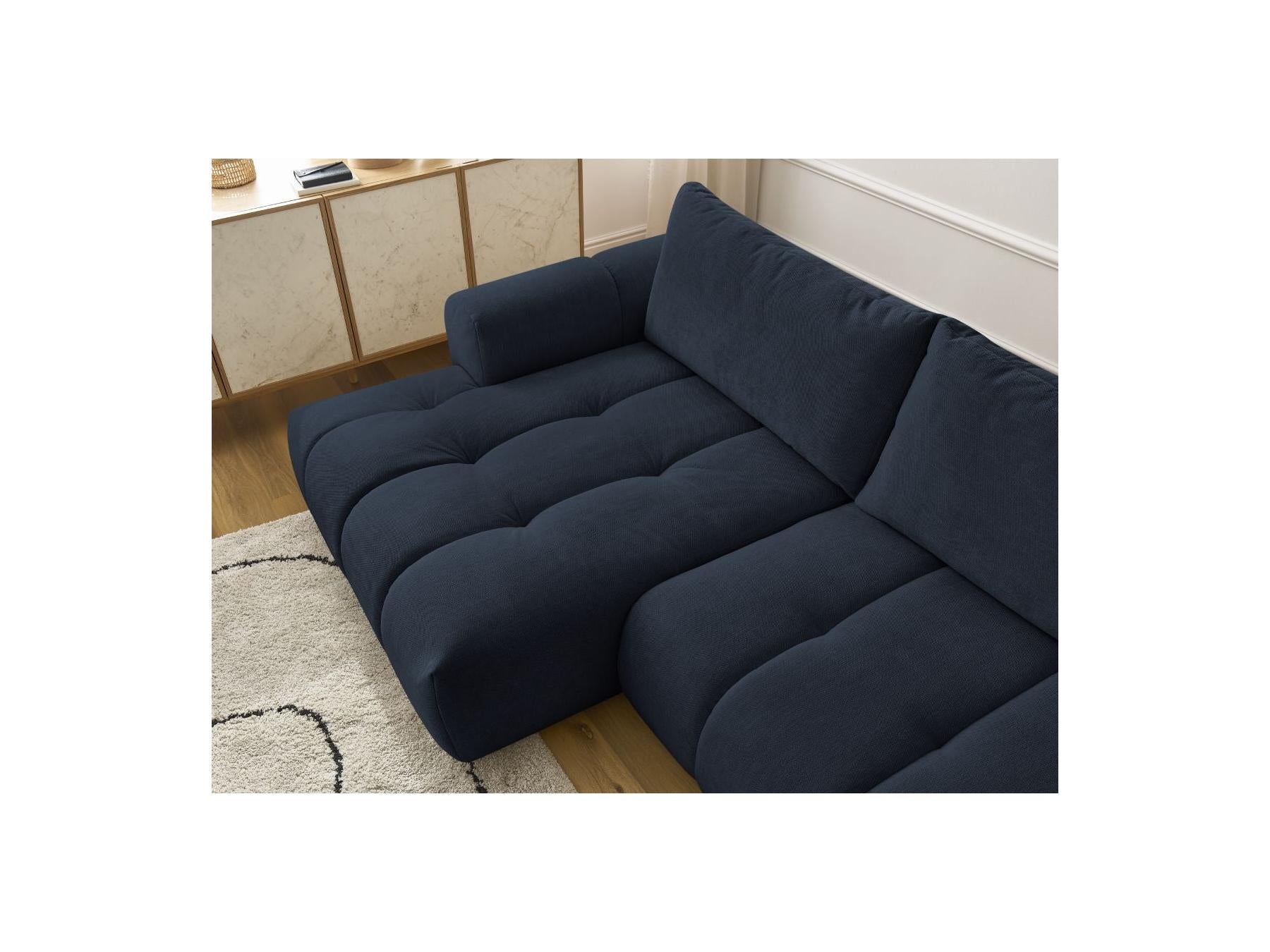 Fuji - Canapé D'Angle Convertible - Tissu Lisse - Angle Gauche