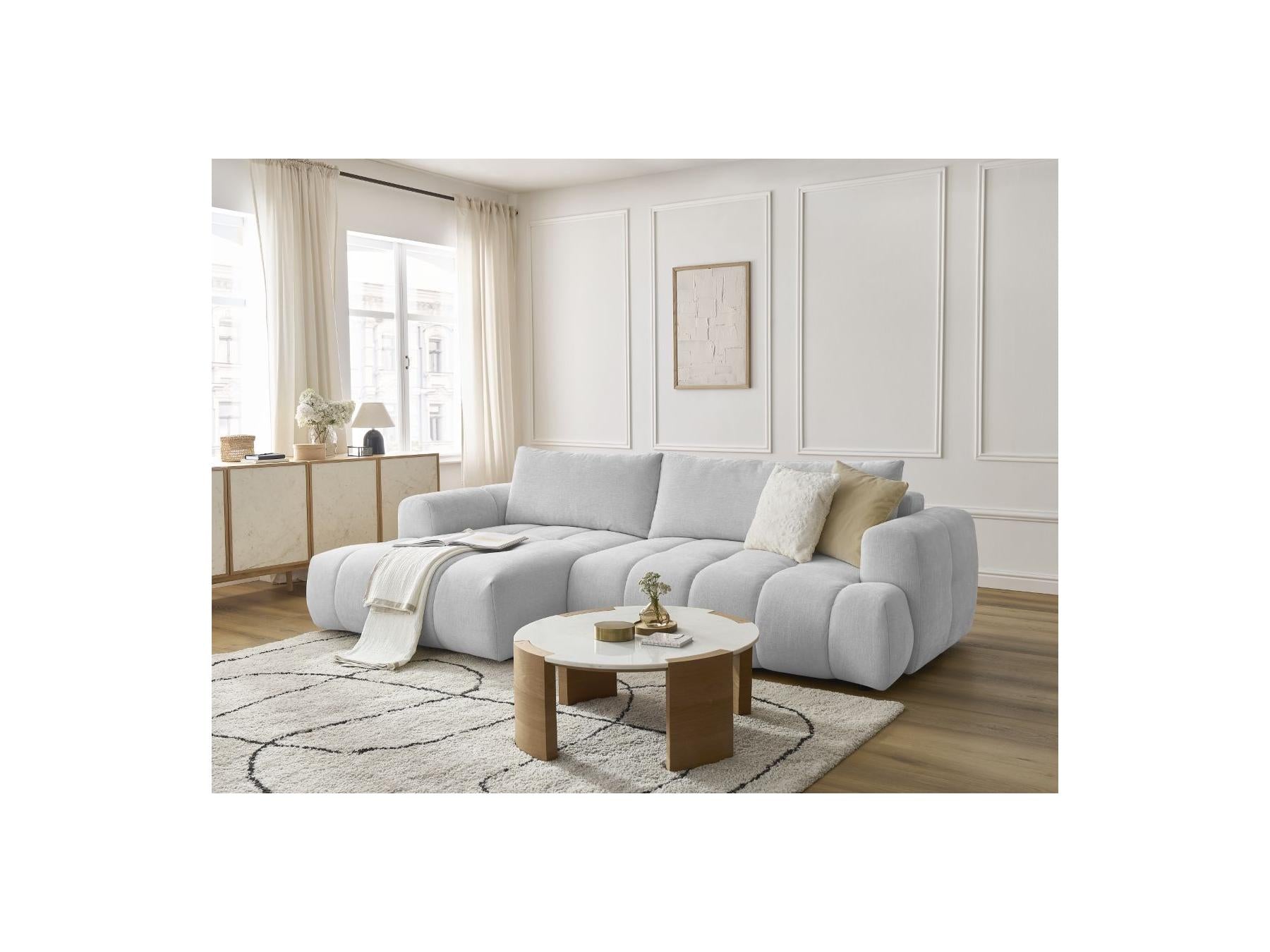 Fuji - Canapé D'Angle Convertible - Tissu Lisse - Angle Gauche