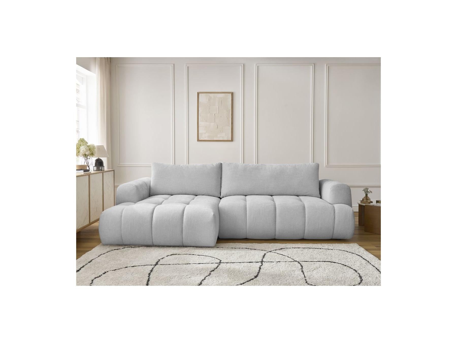 Fuji - Canapé D'Angle Convertible - Tissu Lisse - Angle Gauche