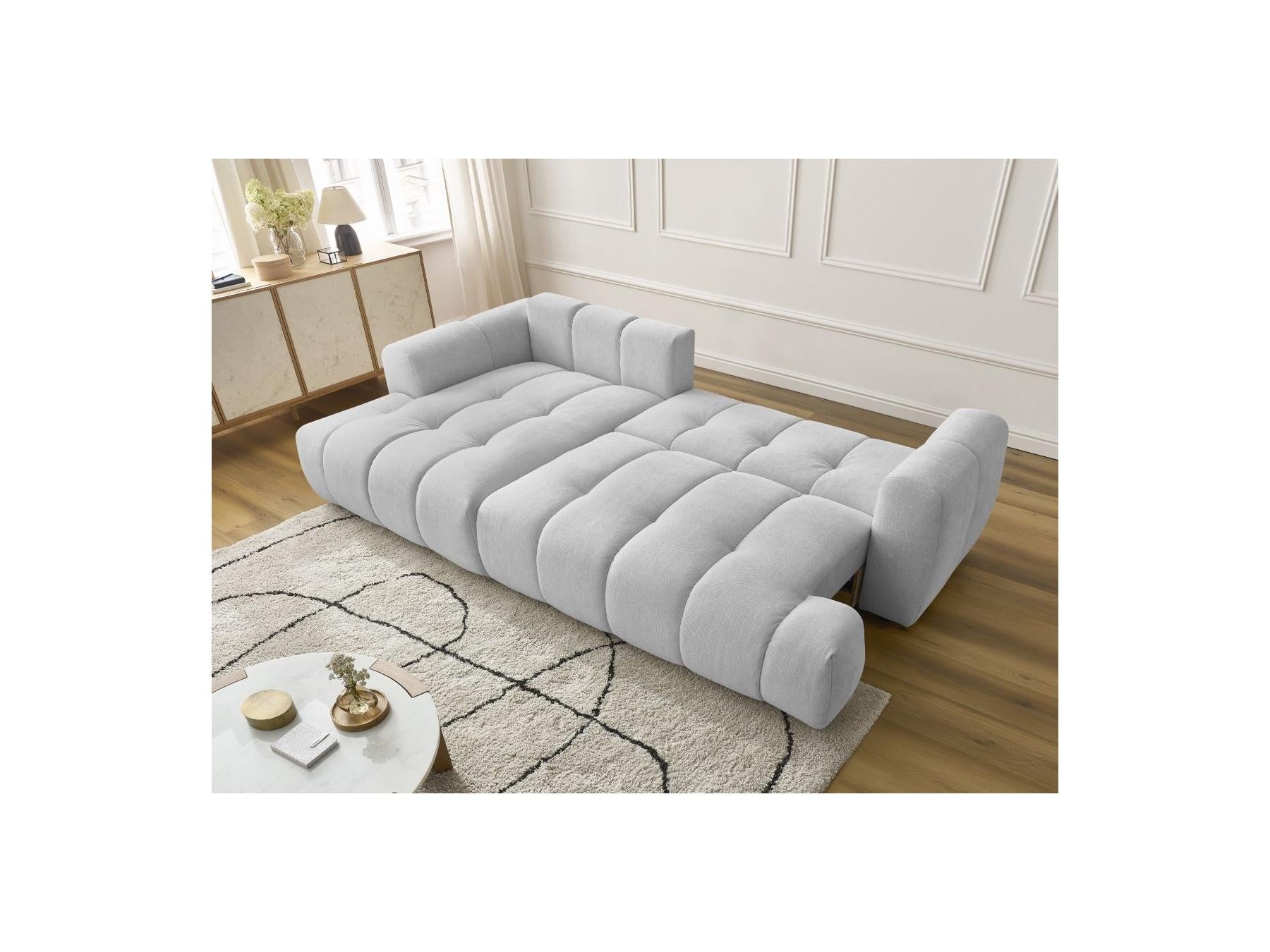 Fuji - Canapé D'Angle Convertible - Tissu Lisse - Angle Gauche