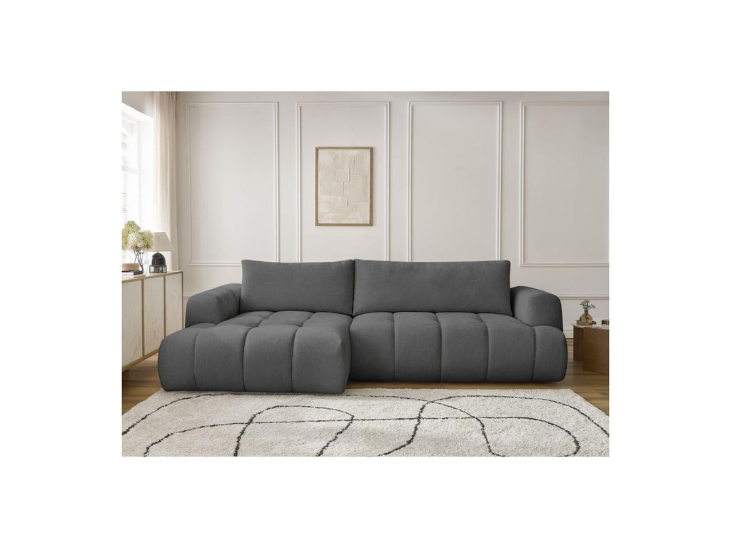 Fuji - Canapé D'Angle Convertible - Tissu Lisse - Angle Gauche