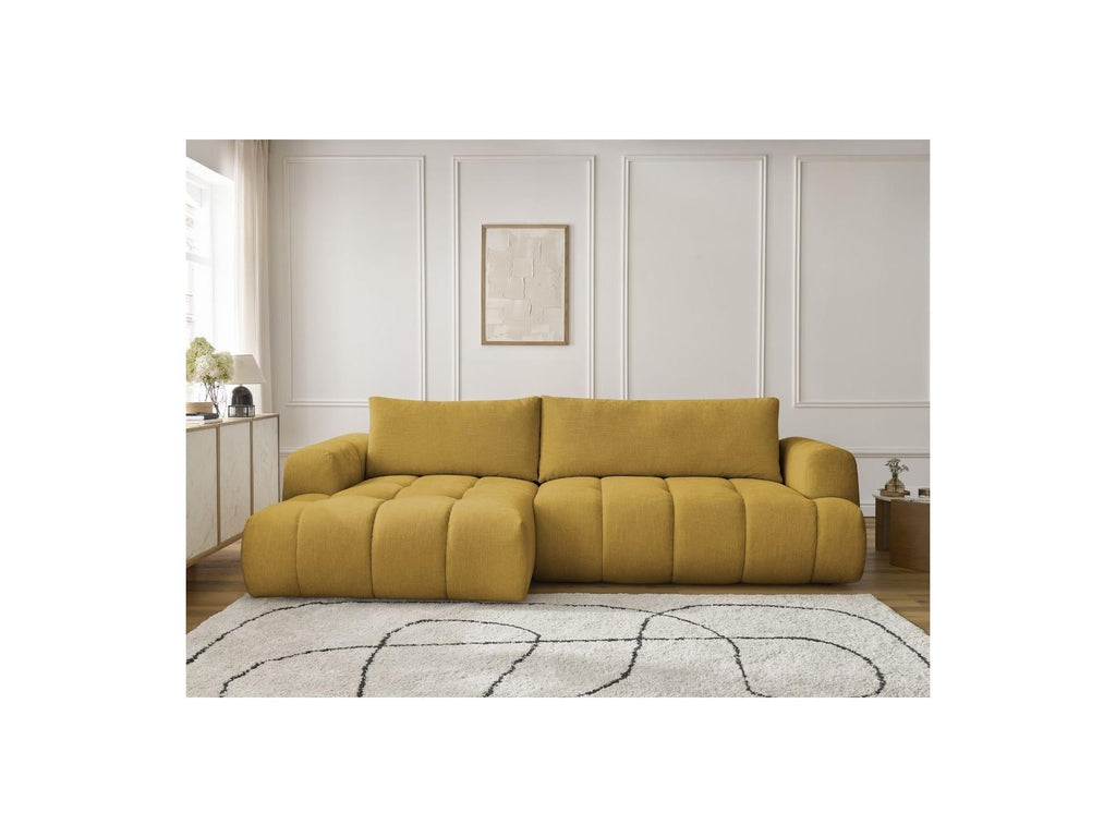 Fuji - Canapé D'Angle Convertible - Tissu Lisse - Angle Gauche