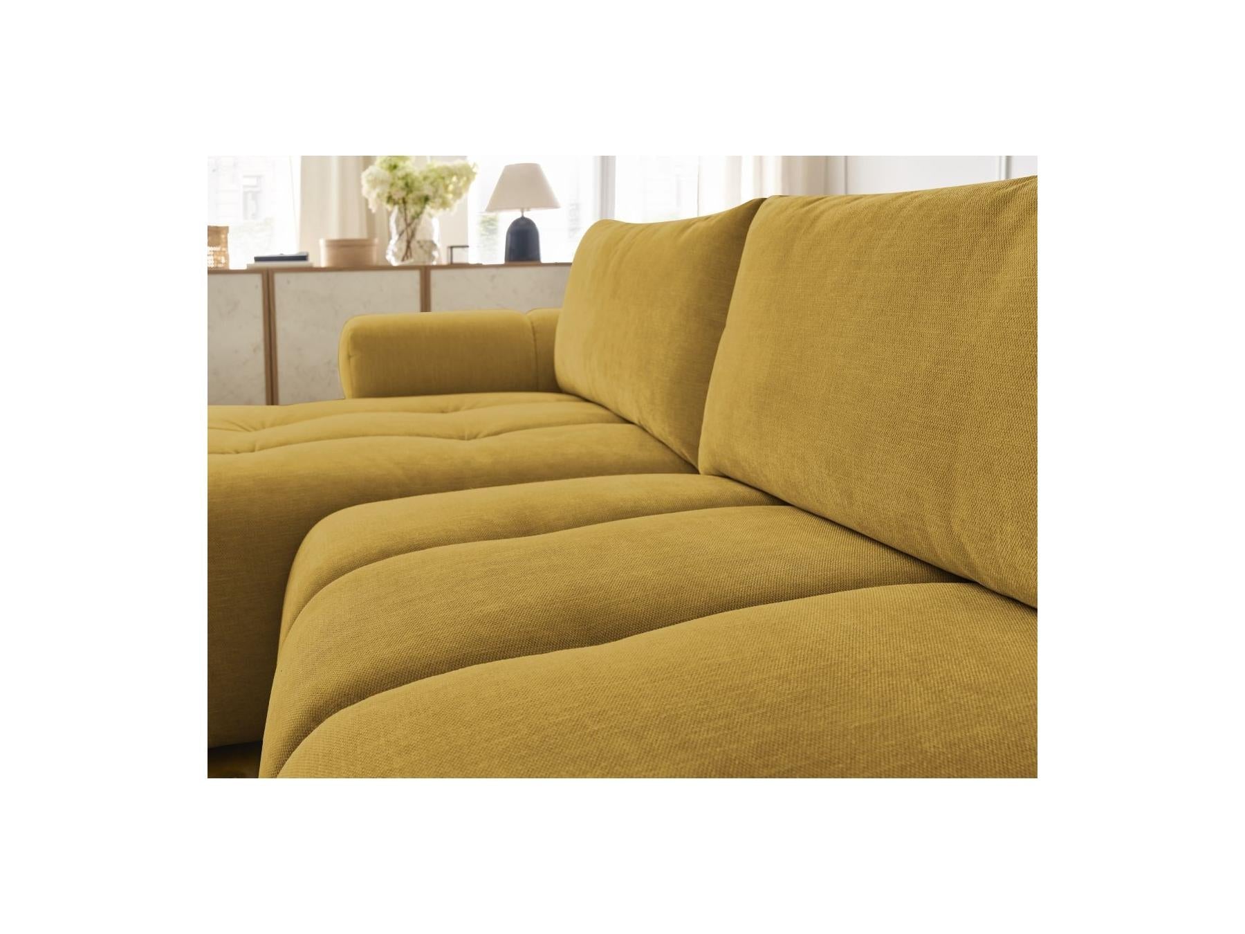 Fuji - Canapé D'Angle Convertible - Tissu Lisse - Angle Gauche