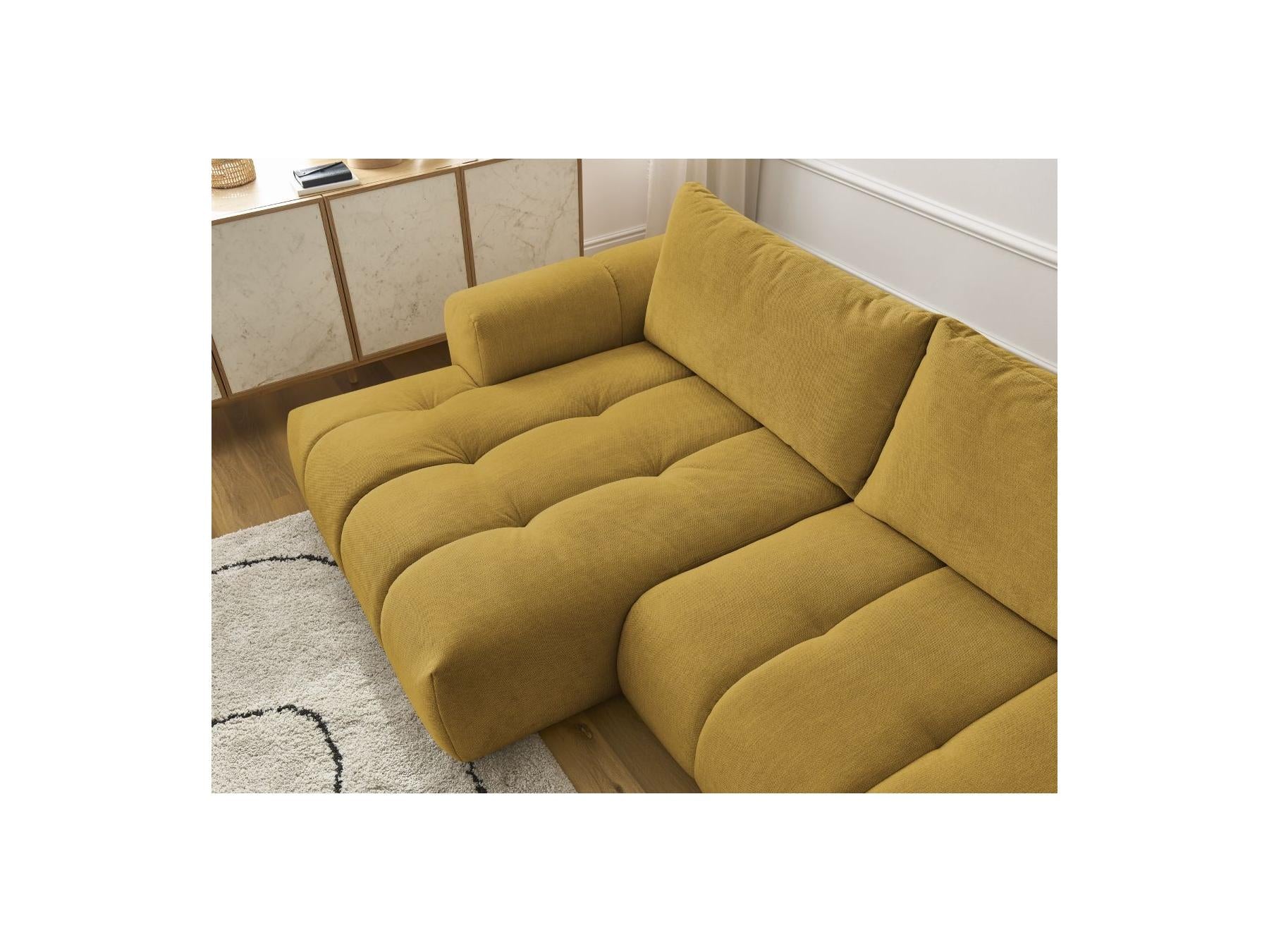 Fuji - Canapé D'Angle Convertible - Tissu Lisse - Angle Gauche