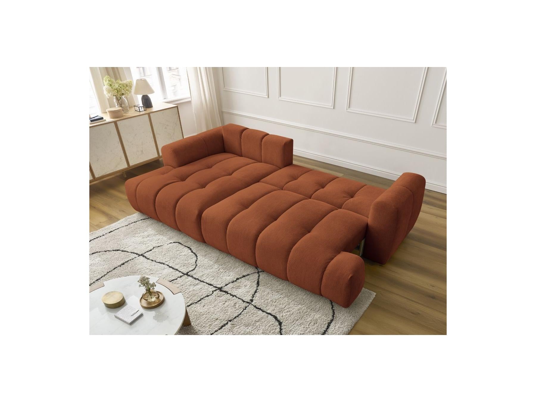 Fuji - Canapé D'Angle Convertible - Tissu Lisse - Angle Gauche