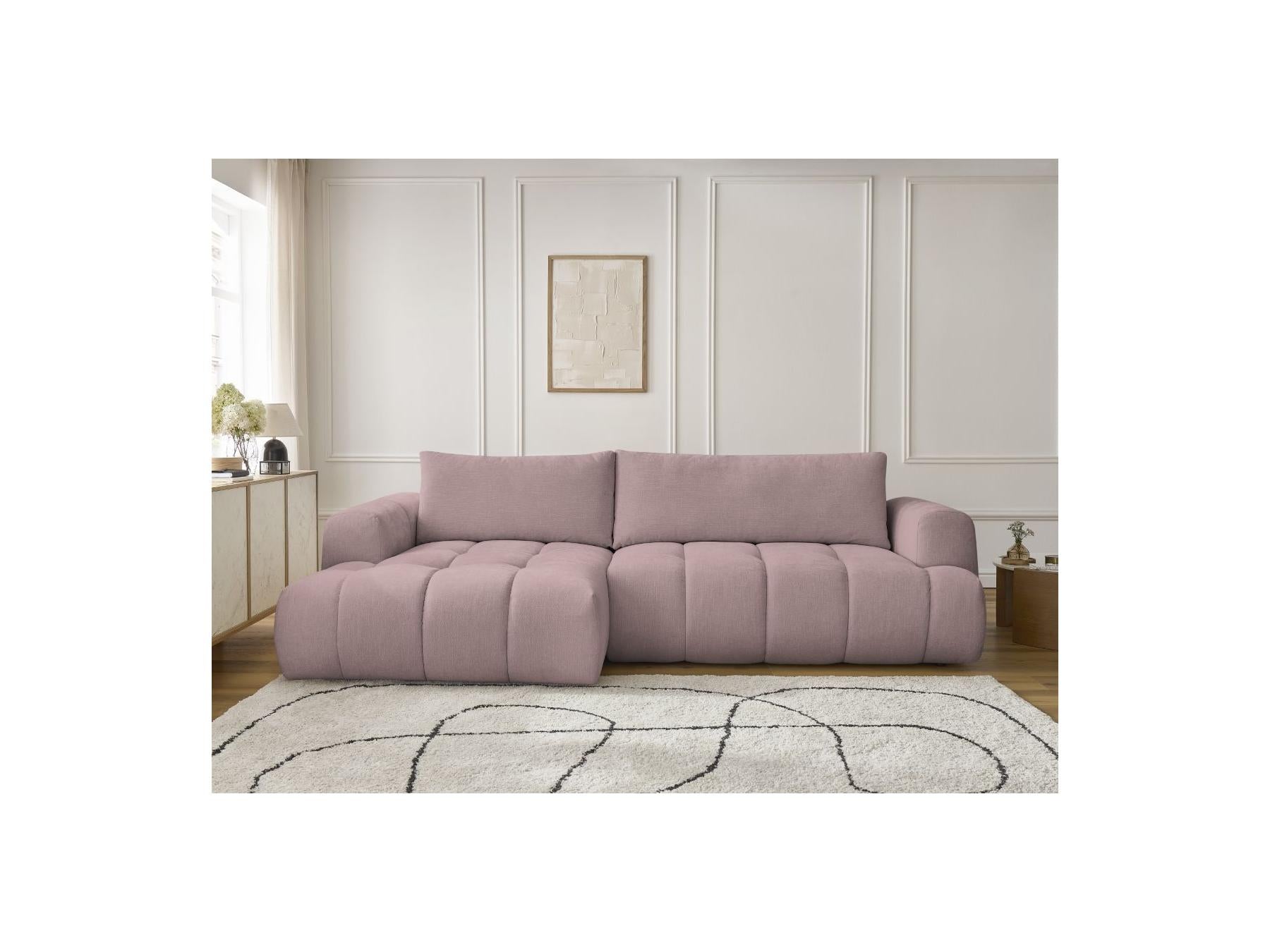 Fuji - Canapé D'Angle Convertible - Tissu Lisse - Angle Gauche