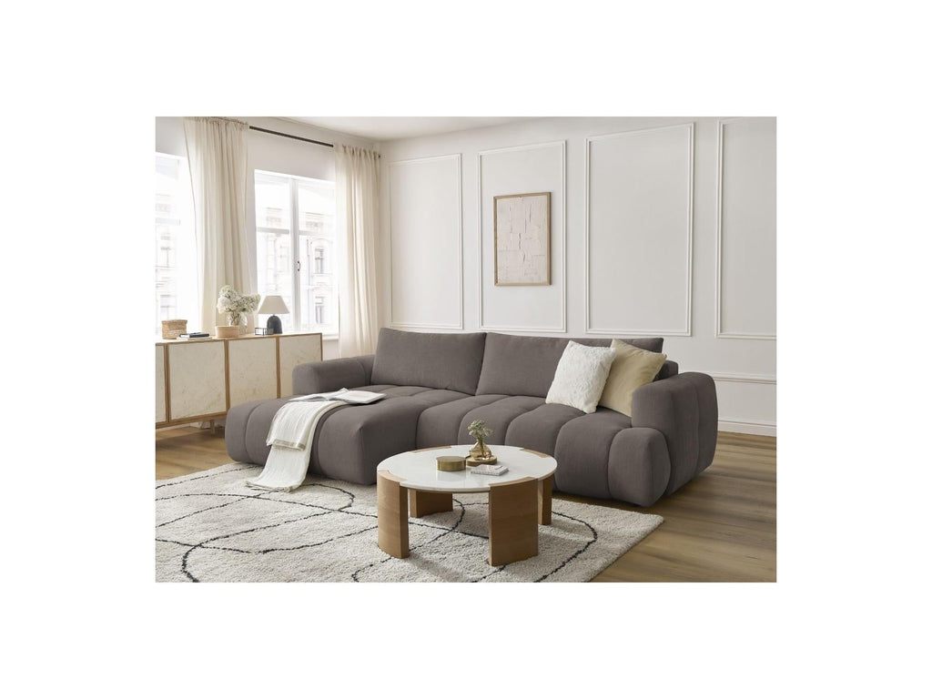 Fuji - Canapé D'Angle Convertible - Tissu Lisse - Angle Gauche