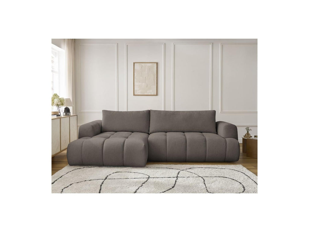 Fuji - Canapé D'Angle Convertible - Tissu Lisse - Angle Gauche