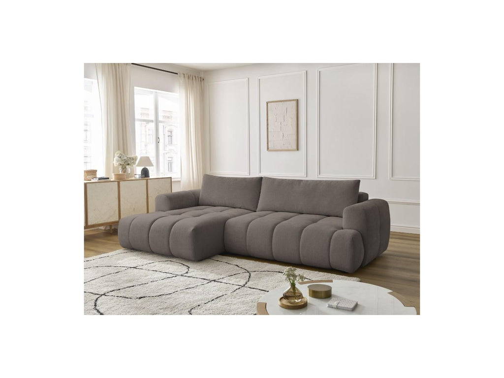 Fuji - Canapé D'Angle Convertible - Tissu Lisse - Angle Gauche