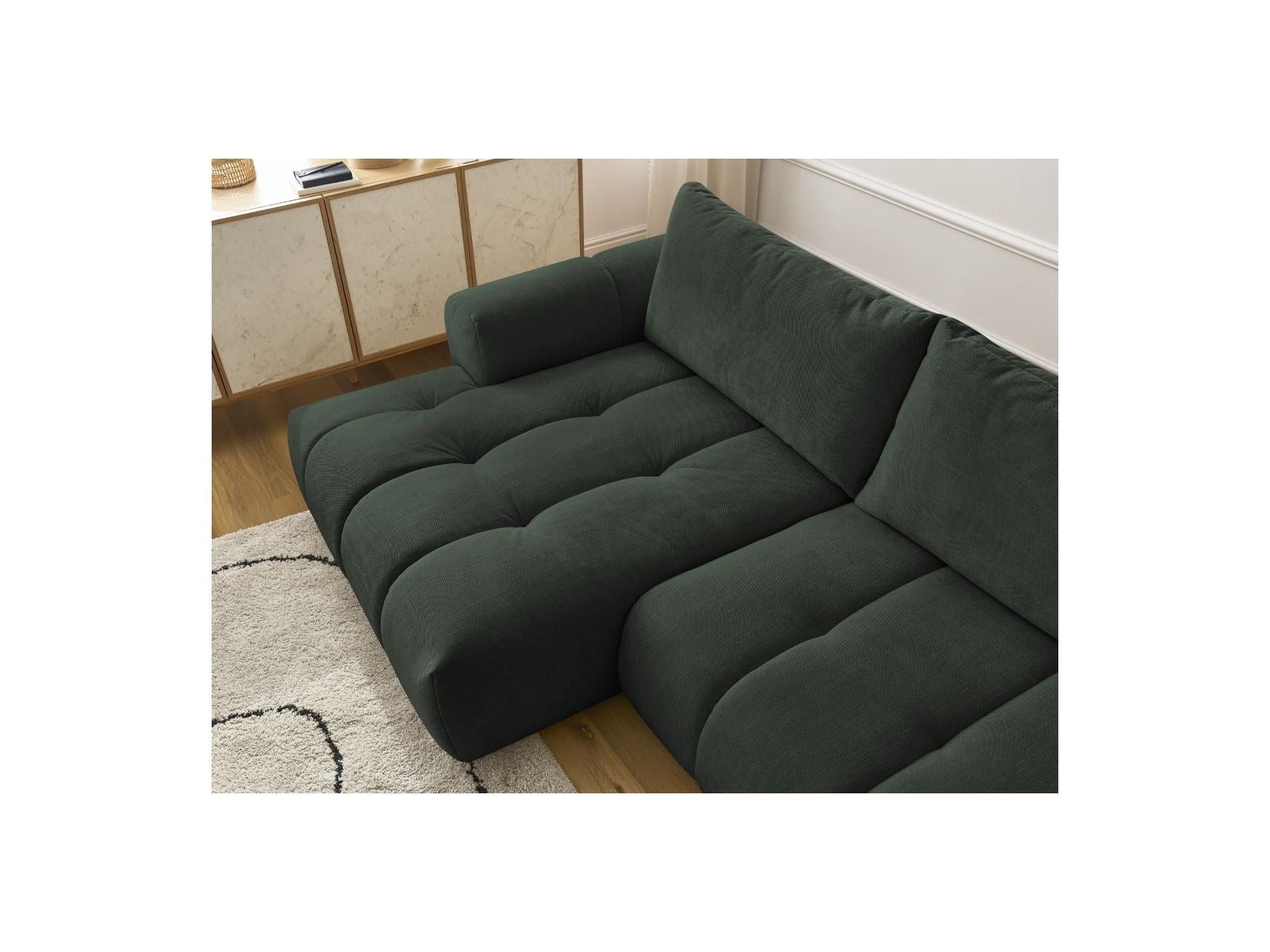 Fuji - Canapé D'Angle Convertible - Tissu Lisse - Angle Gauche