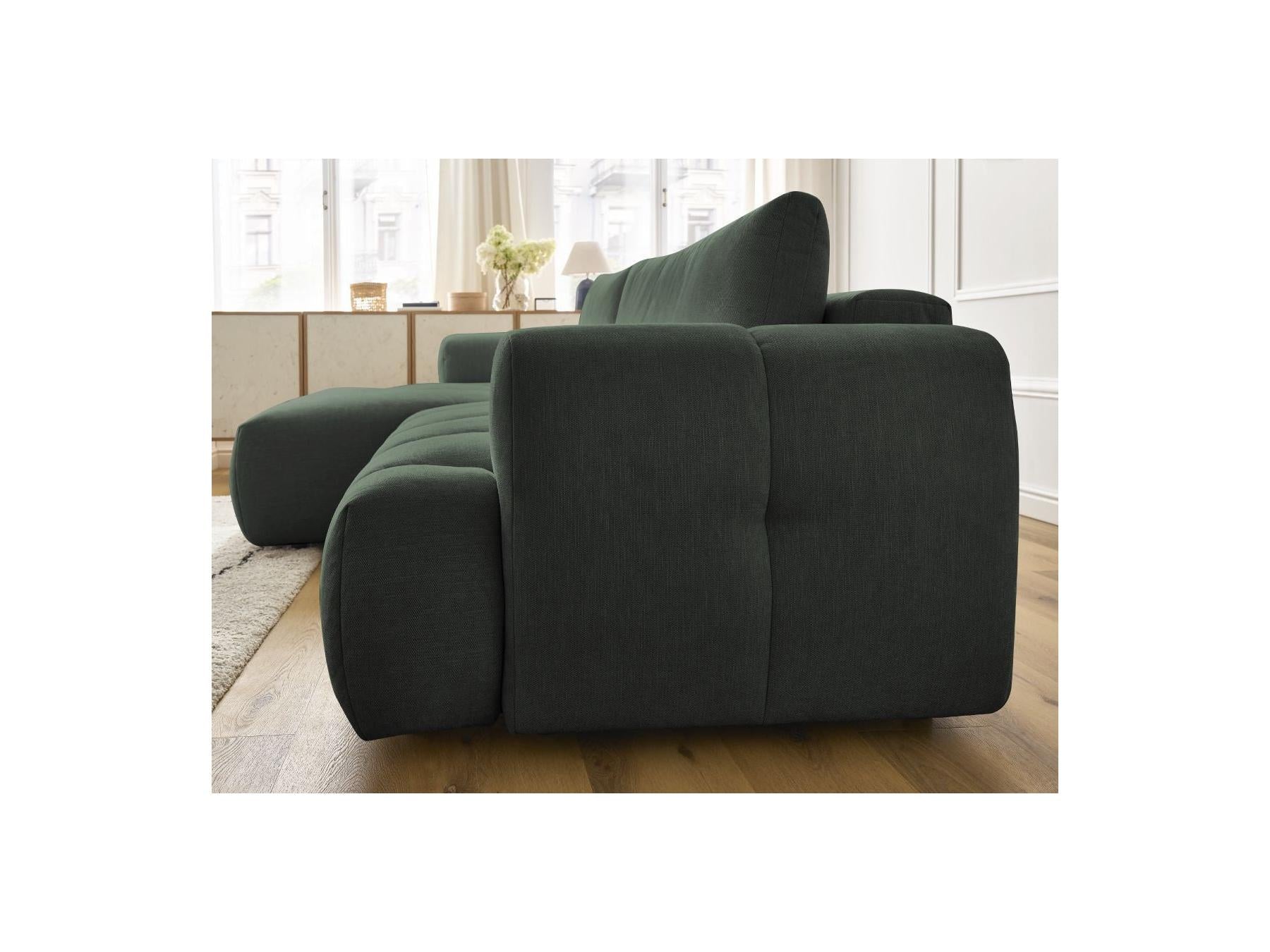 Fuji - Canapé D'Angle Convertible - Tissu Lisse - Angle Gauche