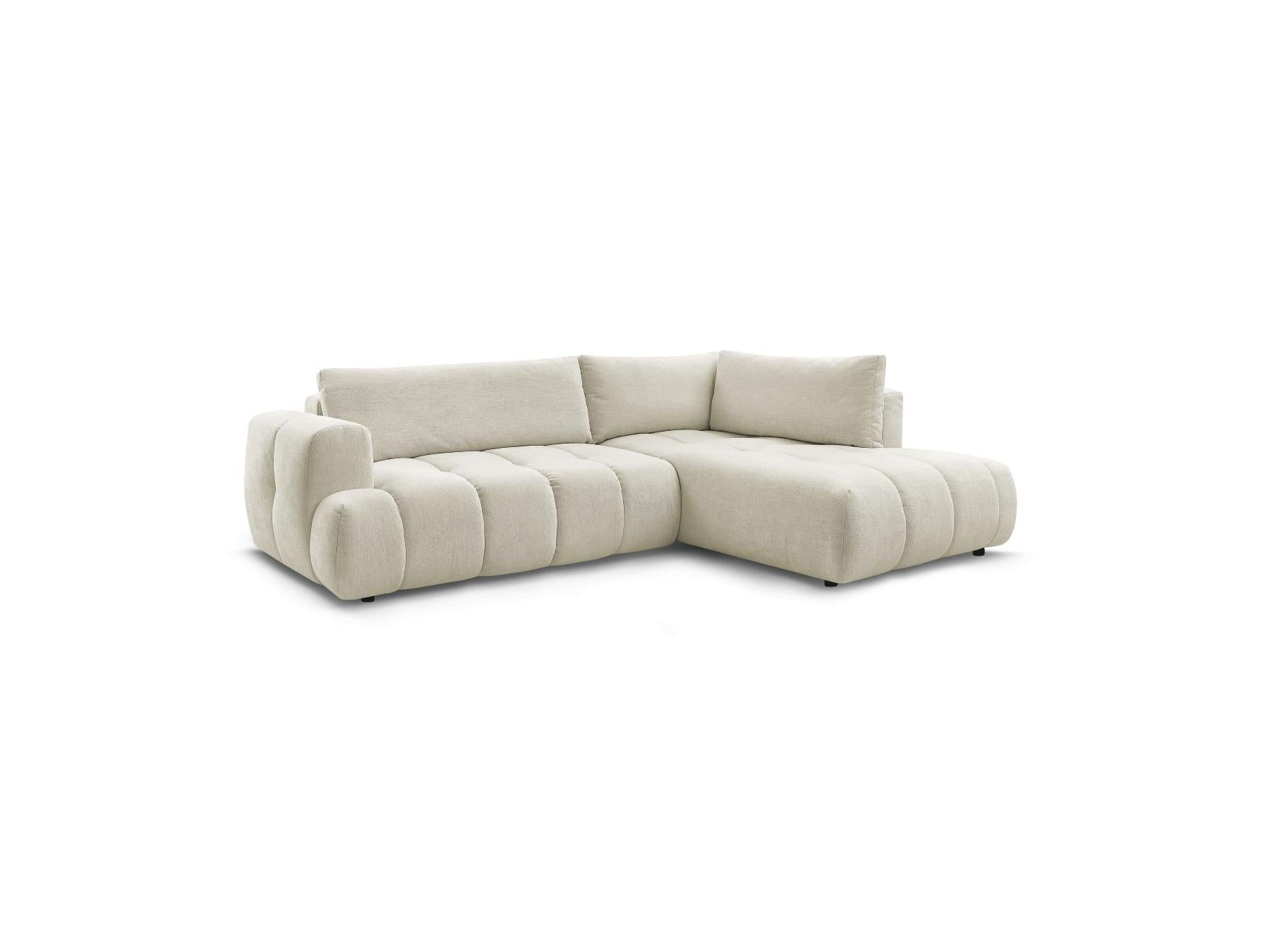 Fuji - Canapé D'Angle L Convertible - Tissu Lisse - Angle Droit