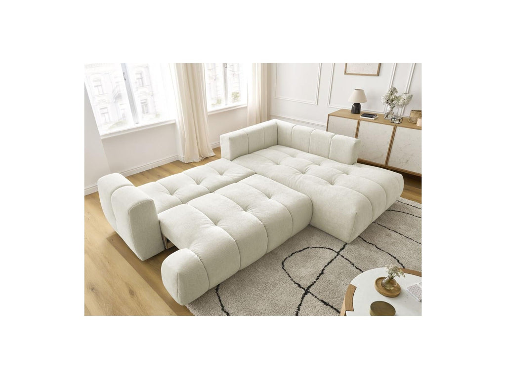 Fuji - Canapé D'Angle L Convertible - Tissu Lisse - Angle Droit