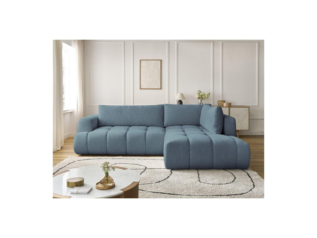 Fuji - Canapé D'Angle L Convertible - Tissu Lisse - Angle Droit
