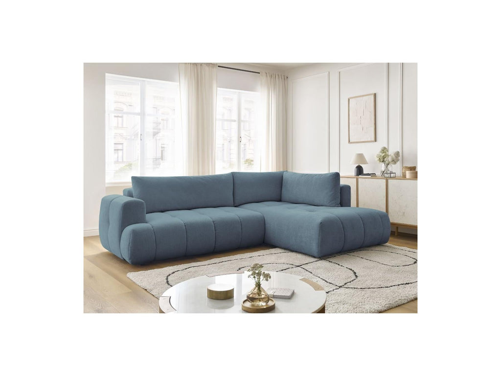 Fuji - Canapé D'Angle L Convertible - Tissu Lisse - Angle Droit