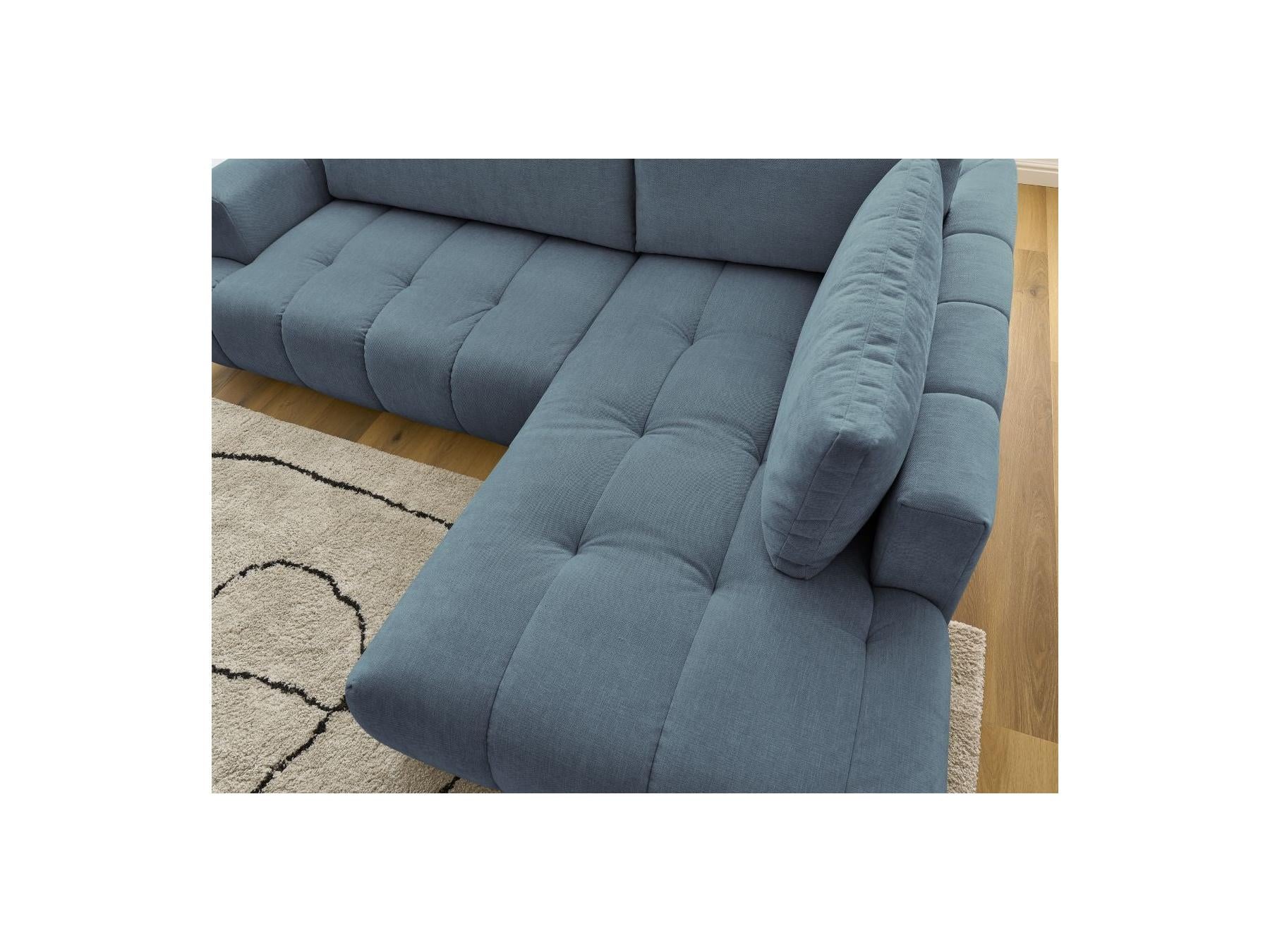 Fuji - Canapé D'Angle L Convertible - Tissu Lisse - Angle Droit