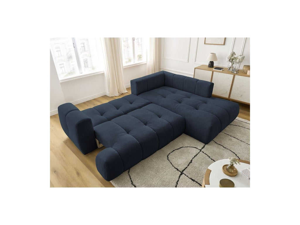 Fuji - Canapé D'Angle L Convertible - Tissu Lisse - Angle Droit