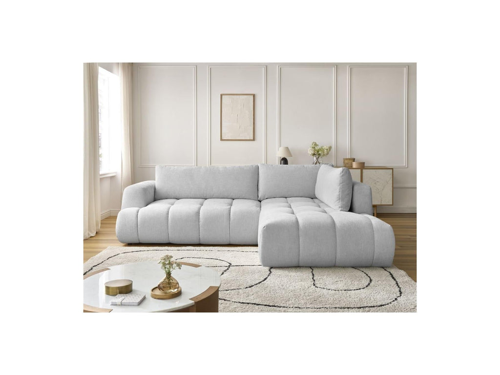 Fuji - Canapé D'Angle L Convertible - Tissu Lisse - Angle Droit