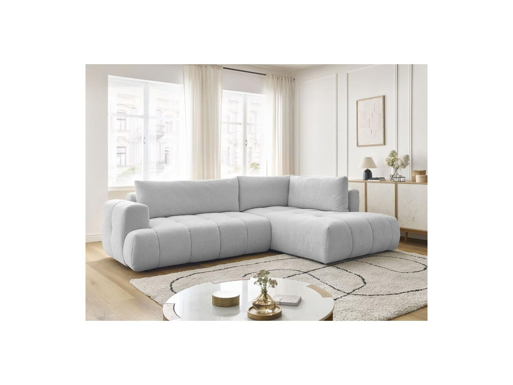 Fuji - Canapé D'Angle L Convertible - Tissu Lisse - Angle Droit