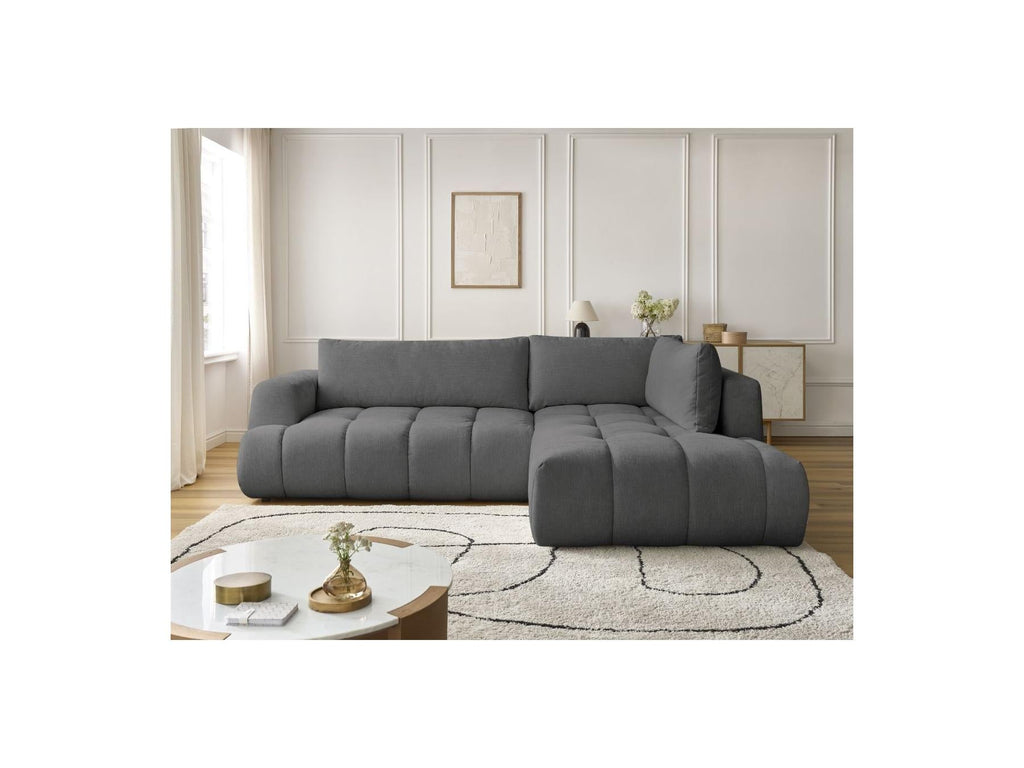 Fuji - Canapé D'Angle L Convertible - Tissu Lisse - Angle Droit