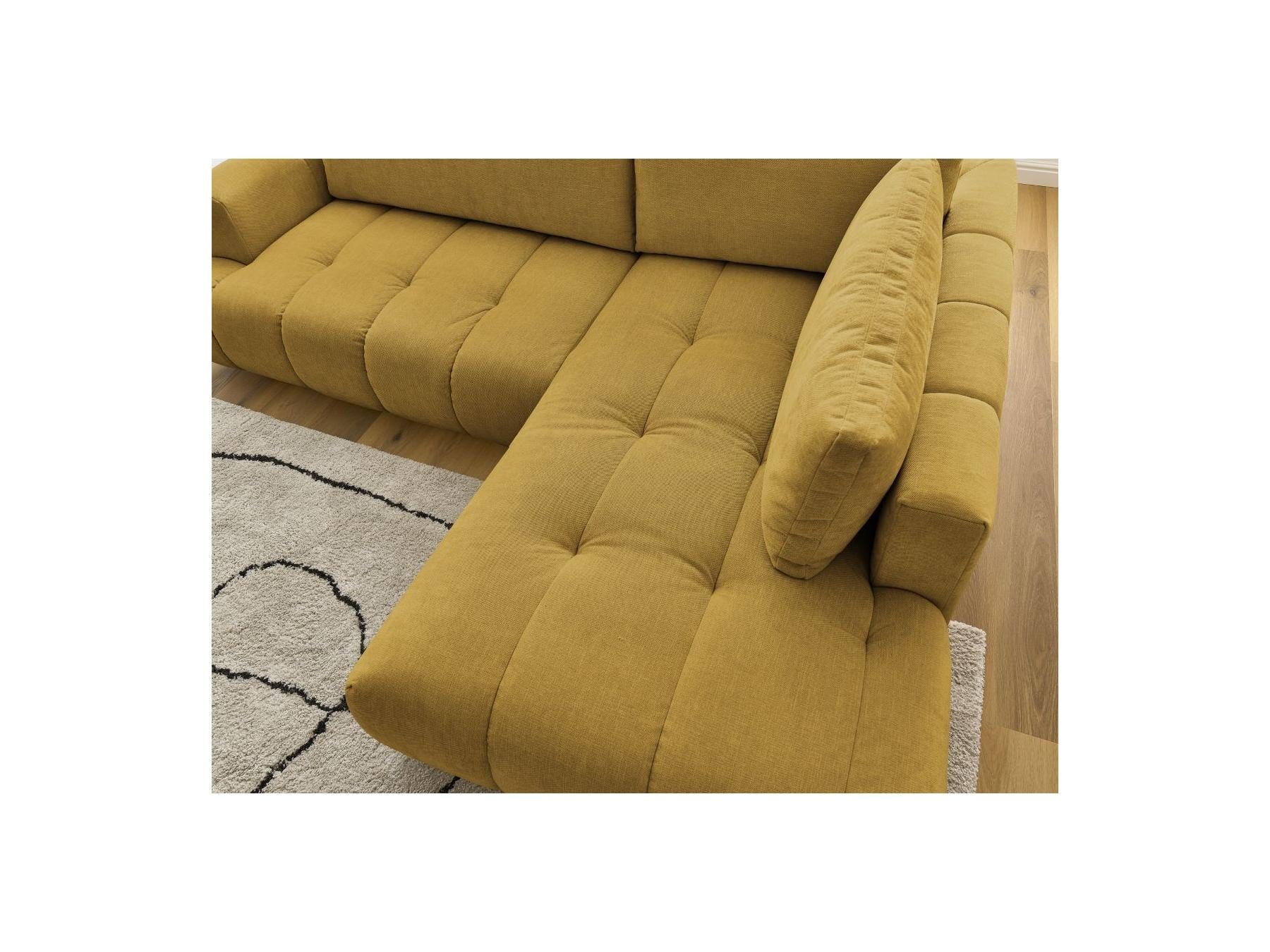 Fuji - Canapé D'Angle L Convertible - Tissu Lisse - Angle Droit