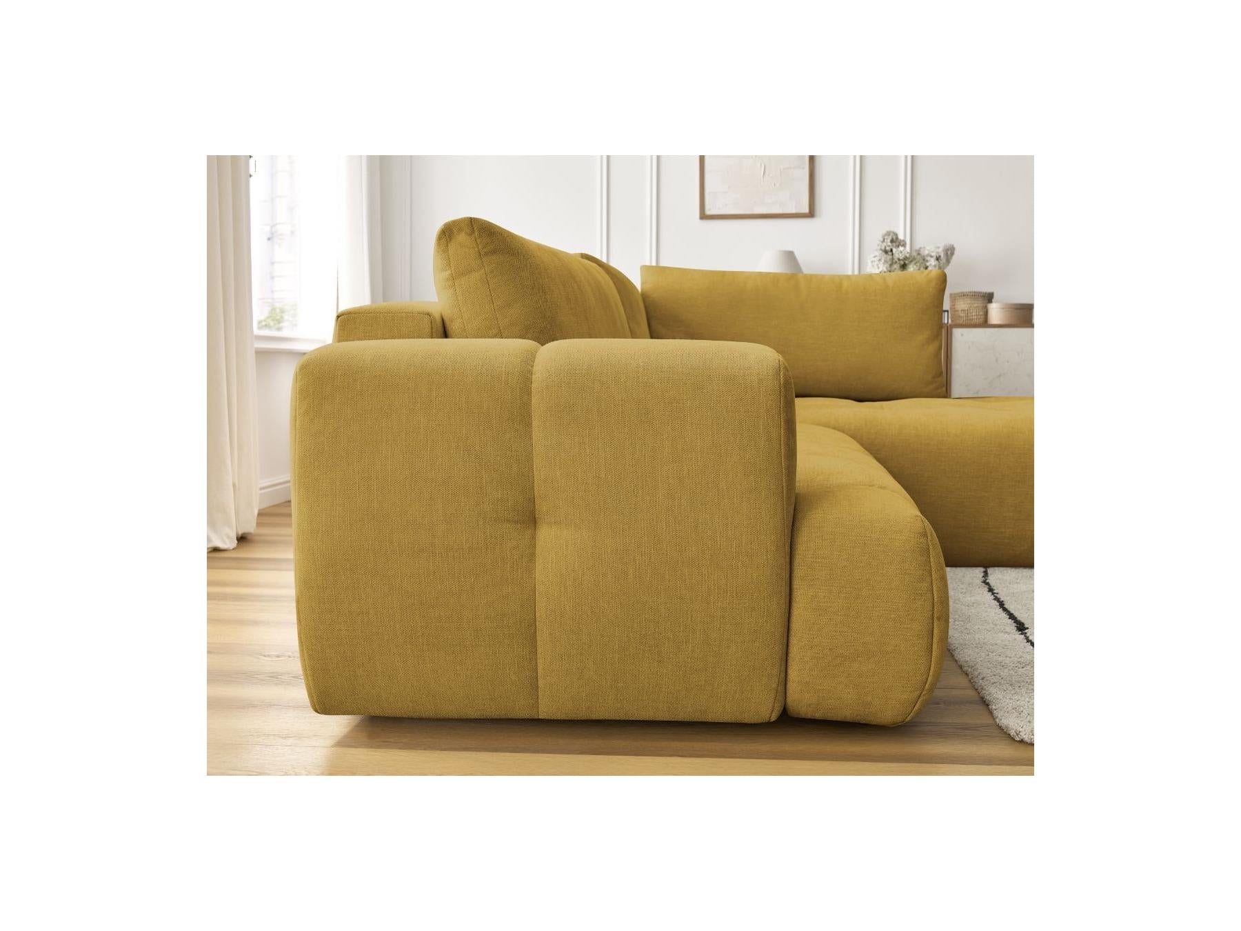Fuji - Canapé D'Angle L Convertible - Tissu Lisse - Angle Droit