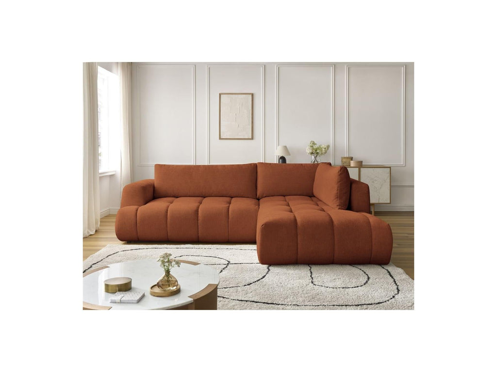 Fuji - Canapé D'Angle L Convertible - Tissu Lisse - Angle Droit