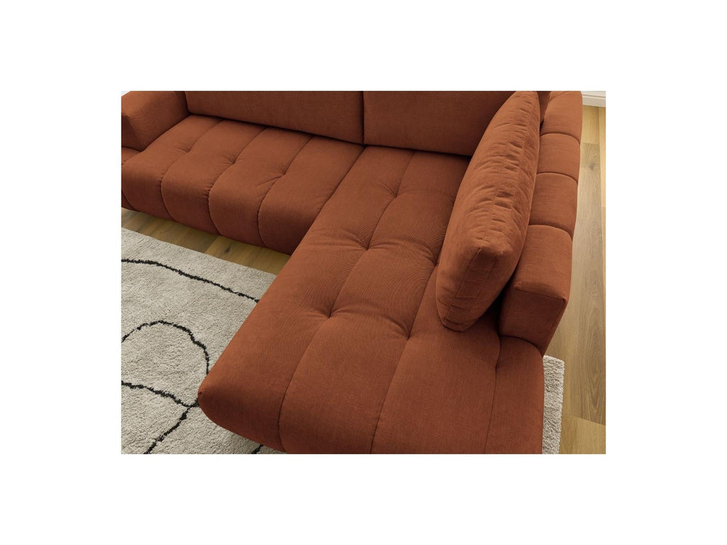Fuji - Canapé D'Angle L Convertible - Tissu Lisse - Angle Droit