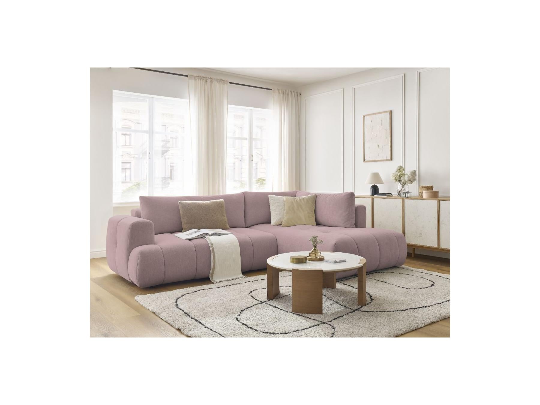 Fuji - Canapé D'Angle L Convertible - Tissu Lisse - Angle Droit