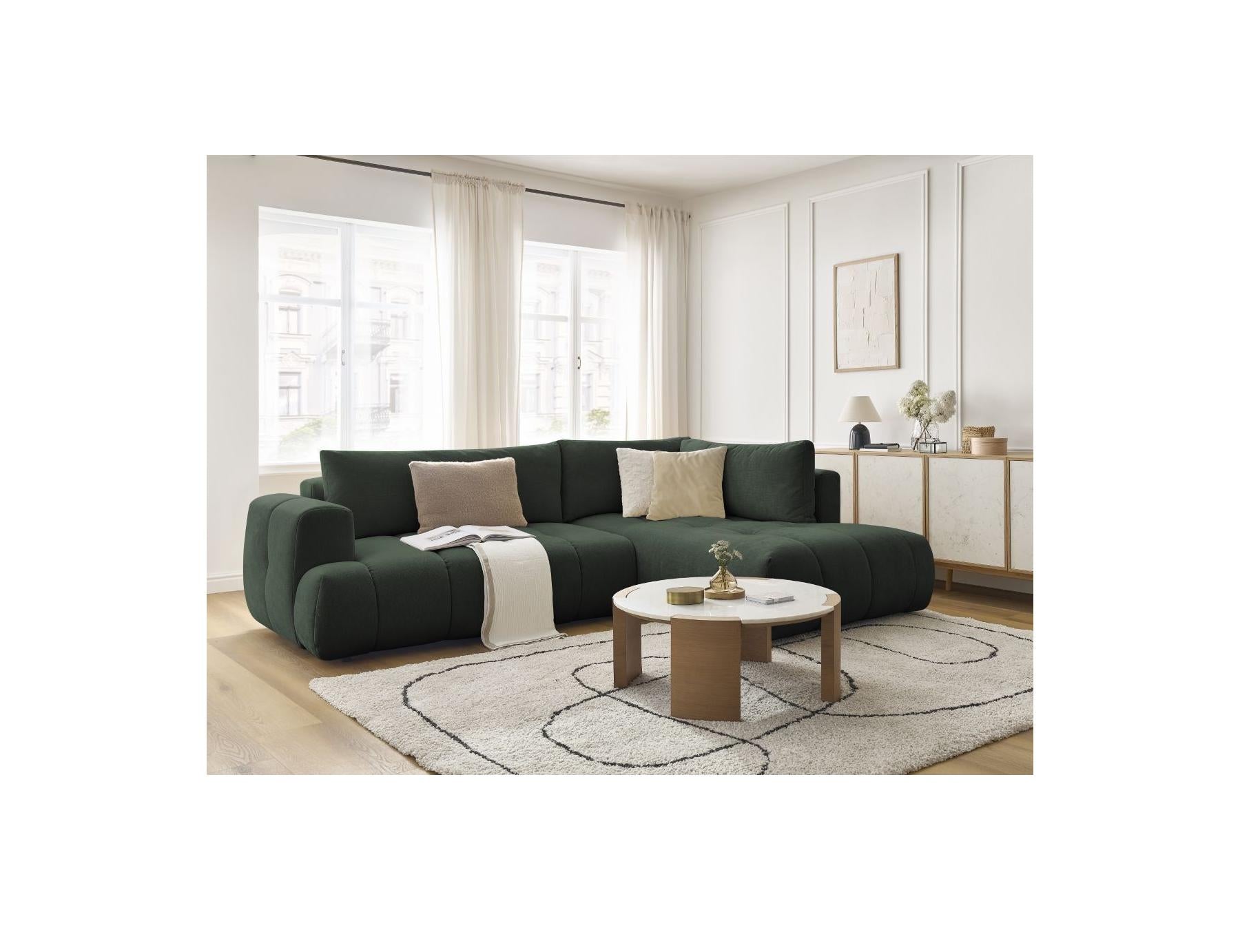 Fuji - Canapé D'Angle L Convertible - Tissu Lisse - Angle Droit