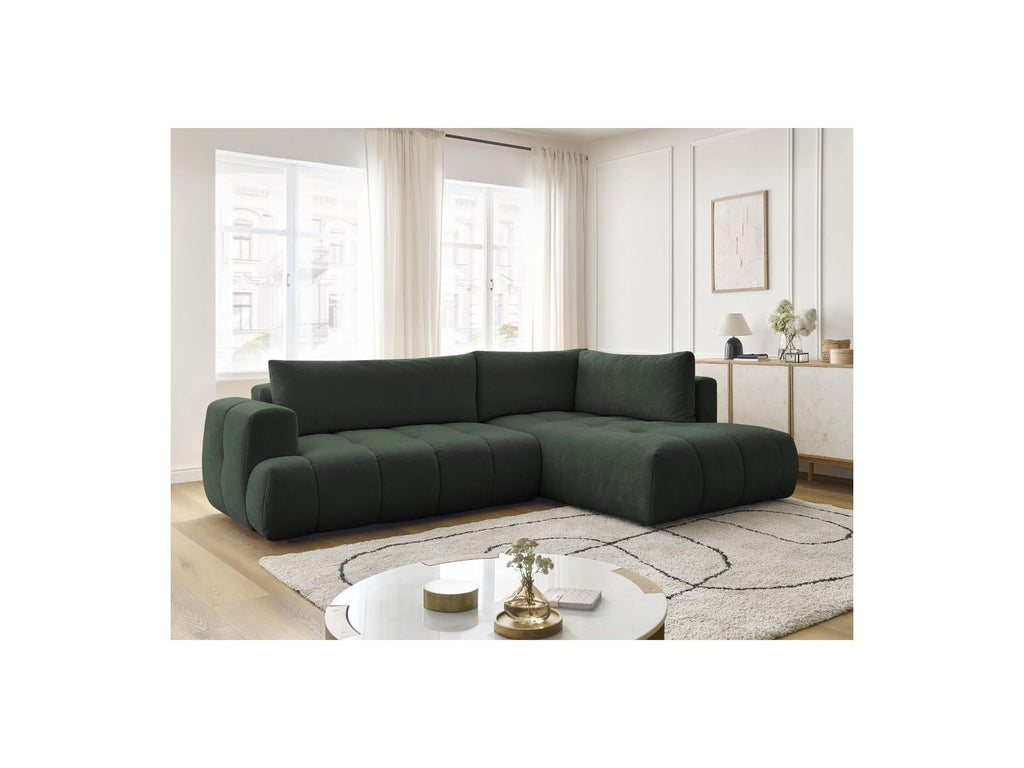 Fuji - Canapé D'Angle L Convertible - Tissu Lisse - Angle Droit