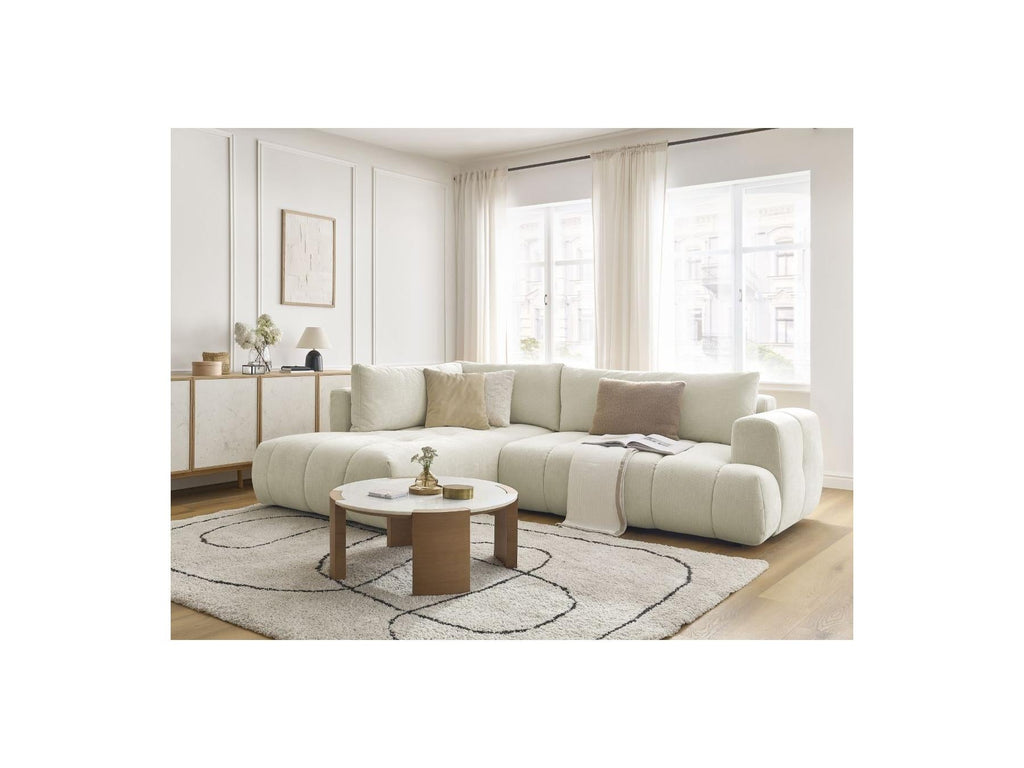 Fuji - Canapé D'Angle L Convertible - Tissu Lisse - Angle Gauche