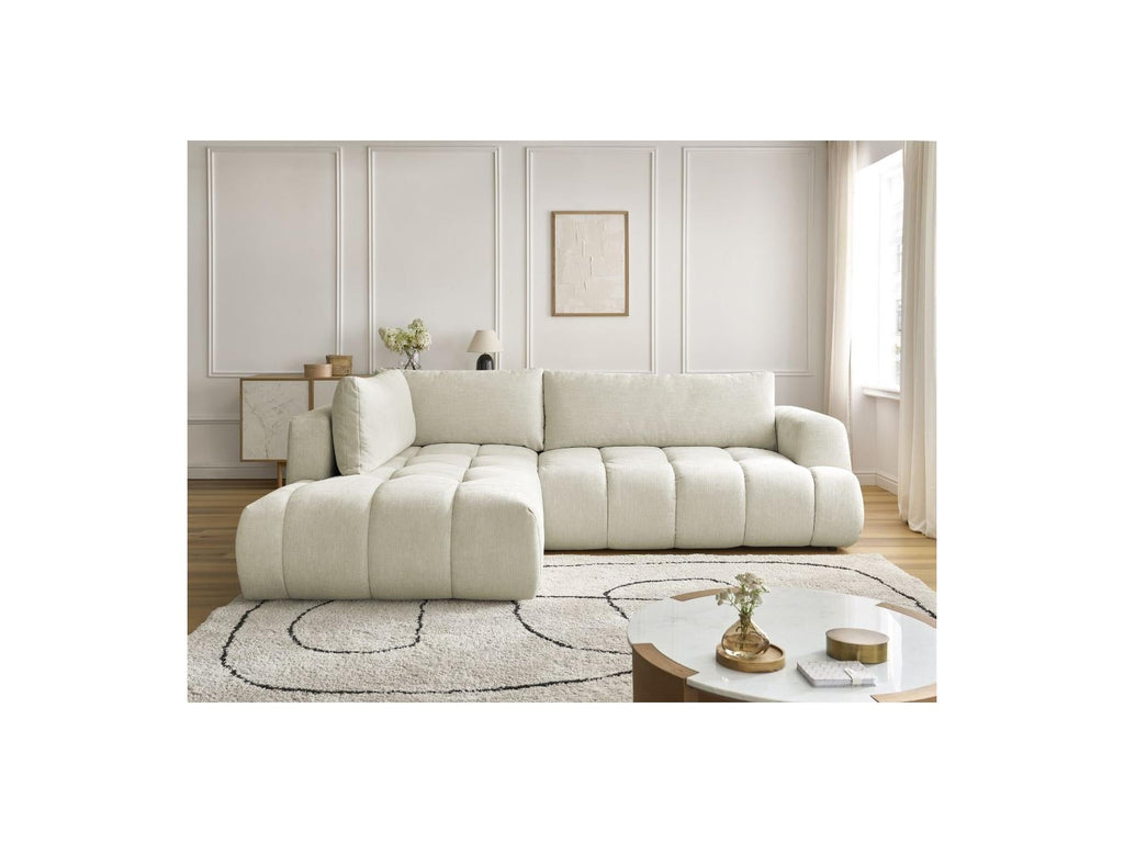 Fuji - Canapé D'Angle L Convertible - Tissu Lisse - Angle Gauche