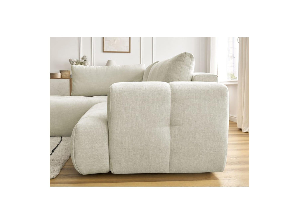 Fuji - Canapé D'Angle L Convertible - Tissu Lisse - Angle Gauche