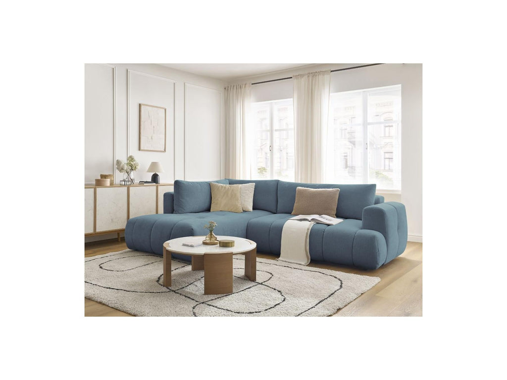 Fuji - Canapé D'Angle L Convertible - Tissu Lisse - Angle Gauche